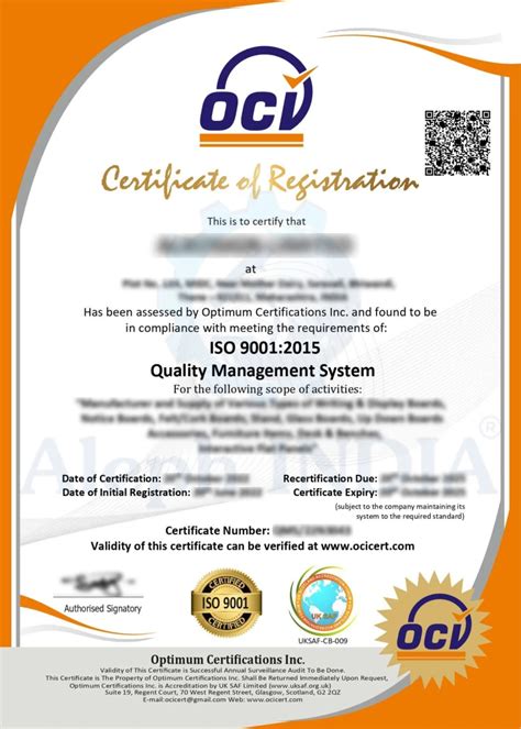 Iso Registration Certification Aleph India