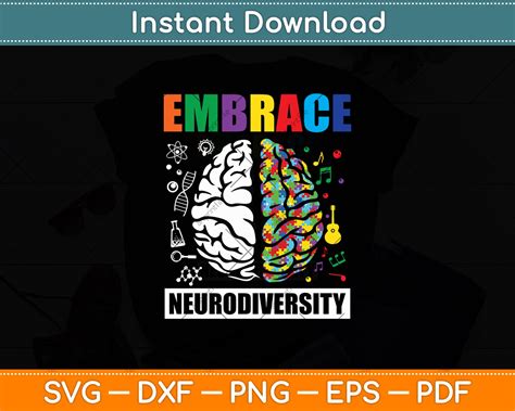 Embrace Neurodiversity Autism Awareness Svg Digital Cutting File Artprintfile