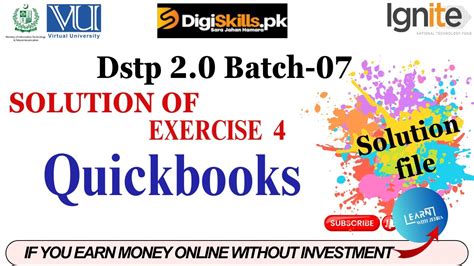 Digiskills Quickbooks Exercise 4 Batch 7 Solution 2024 Dstp 2 0 Batch