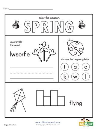 Spring Worksheets for Kindergarten and First Grade - Mamas - Worksheets ...