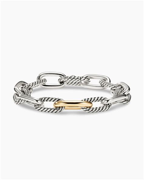 David Yurman DY Madison Chain Bracelet In Sterling Silver With 18K