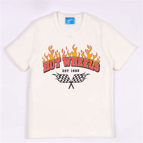 Camiseta Hot Wheels Infantil A Anos Mattel Marfim