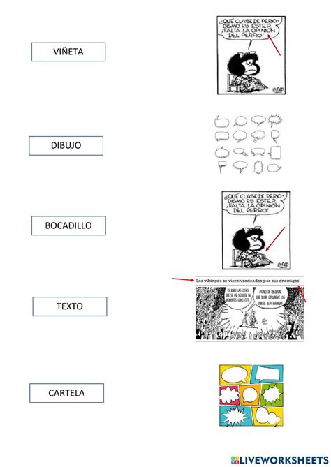 Elementos De Una Historieta Interactive Worksheet Elementos De Una