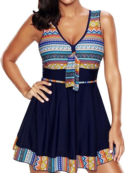 Omslife 2018 Tankini Damen Badeanzug Mit Röckchen Badekleid Mit Shorts Bademode Damen Große