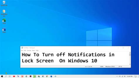 How To Turn Off Notifications In Lock Screen On Windows 10 Youtube