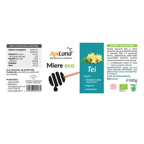 Miere Eco De Tei G Apiland Farmacia Tei Online