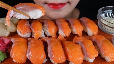 Eng Asmr Sosik 소식먹방 연어초밥 Salmon Sushi 먹방 Eating Mukbang Sushi Cá Hồi