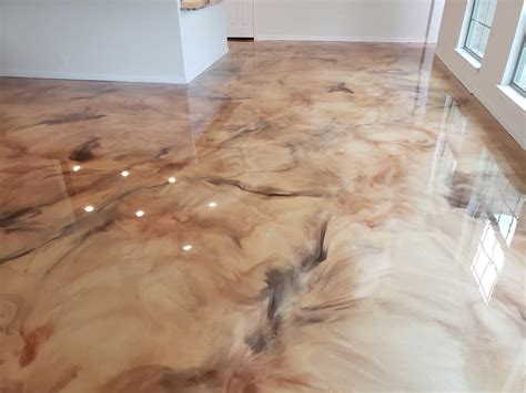 Espresso Epoxy Flooring Metallic Interior Project