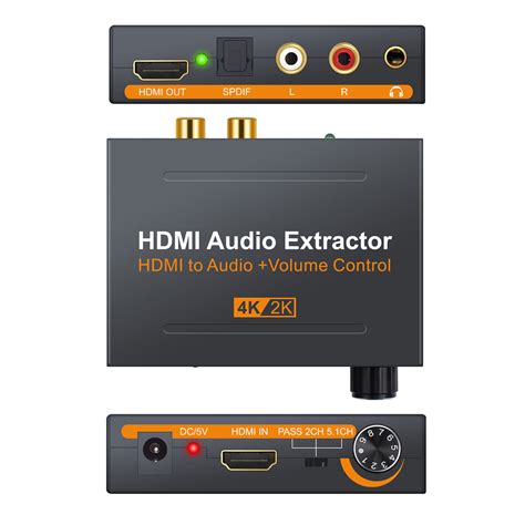 Neoteck HDMI Audio Extractor Converter Stereo SPDIF RCA L R 3 5mm