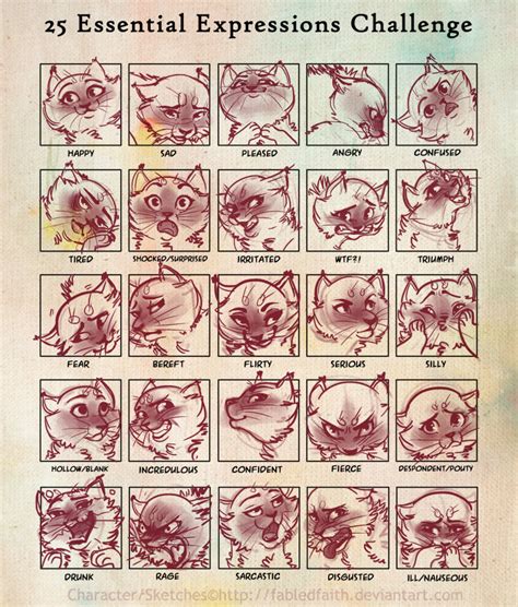 25 Expressions Challenge By Fabledfaith On Deviantart