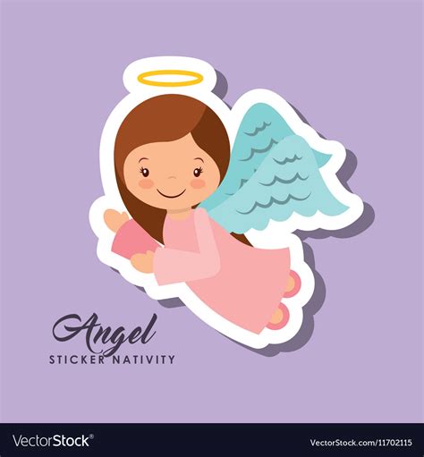 Angel Sticker Nativity Royalty Free Vector Image