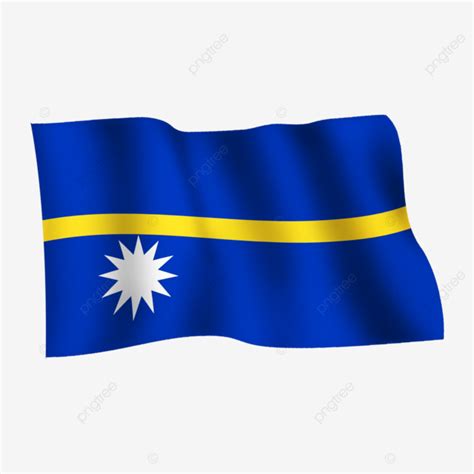 Nauru Waving A Flag On Transparent Background Flag Waving Up Close