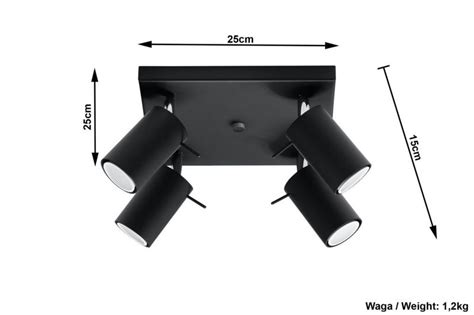 Plafon Ring Czarny Sufit Sufitowa Lampa Spot Punkt Arena Pl