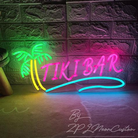 Tiki Bar Neon Sign Custom Neon Sign Palm Tree Bar Led Light Home Wall