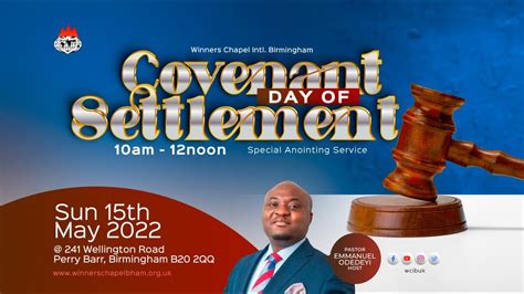 COVENANT DAY OF SETTLEMENT 15TH MAY 2022 Winners Chapel Birmingham