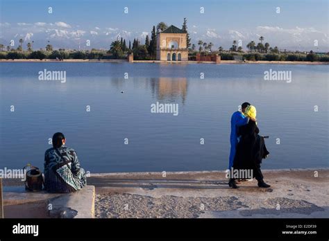 Marokko Marrakesch Kaiserstadt Weltkulturerbe La Menara Durch UNESCO