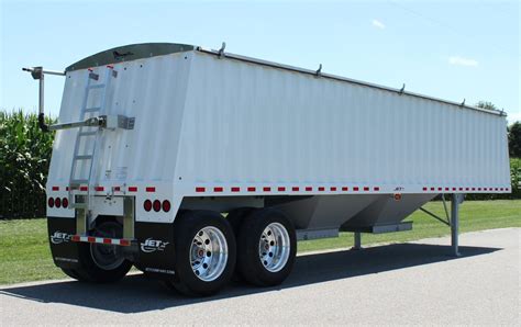grain hopper trailer white ft steel jet  trailers