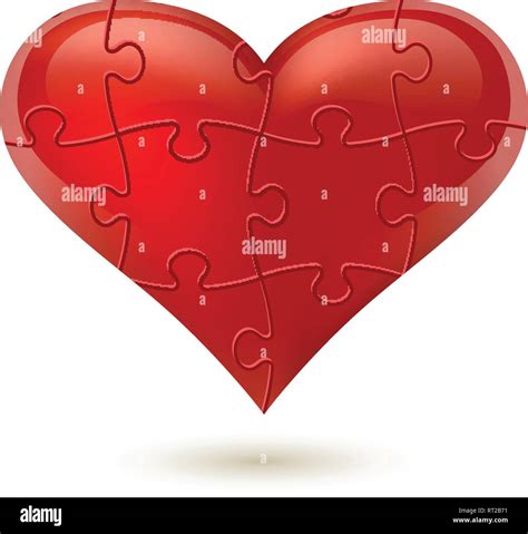 Puzzle Heart Vector Illustration Stock Vector Image Art Alamy