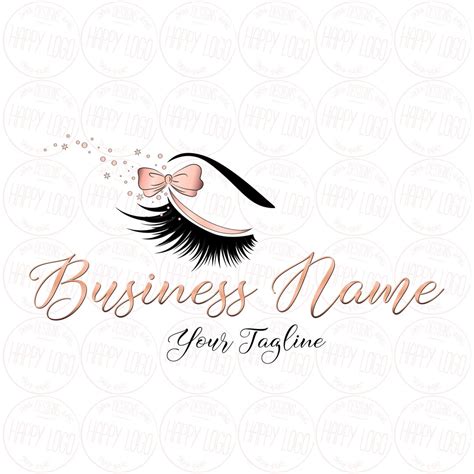 Lash Custom Logo Design Lash With Pink Bow Logo Lashes Beauty Logo Makeup Artist Logo Lash