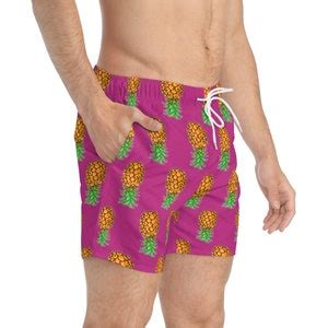 Upside Down Pineapple Swim Trunks Pink Swimwear Multicolored Swim