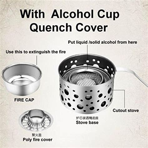 Stainless Steel Shabu Shabu Hot Pot With Alcohol Burner Lid Soup Bbq Bro