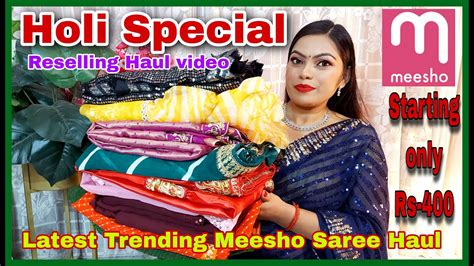 Meesho Haul Festive Or Wedding Special Saree Haul Starting Only