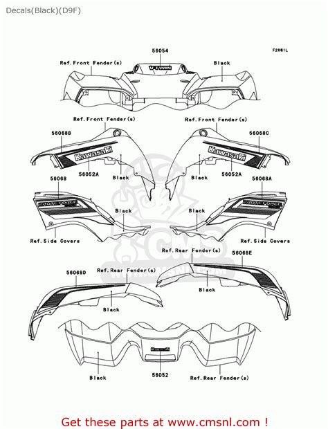 Kawasaki Kvf650 D9f Brute Force 650 4x4 2009 Usa Decalsblackd9f