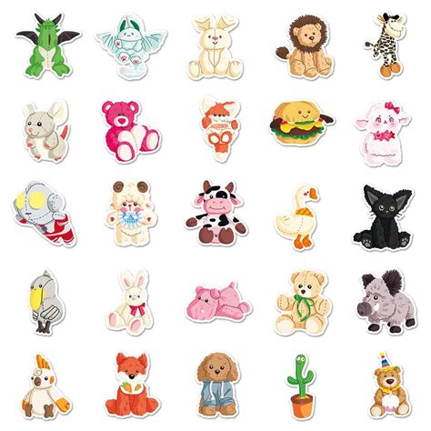 Lot De Autocollants Japonais Stickers Kawaii Peluche Nuigurumi