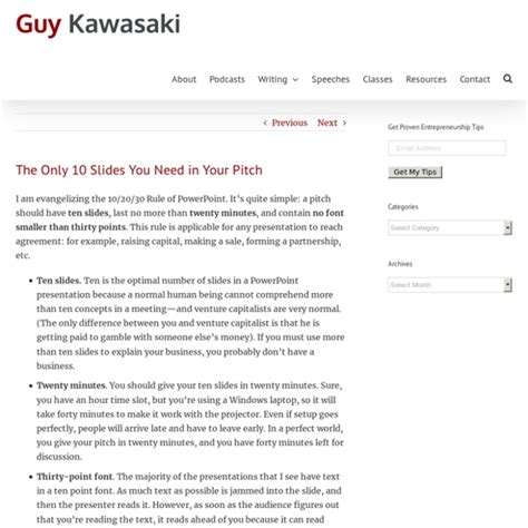 Guy Kawasaki The Only 10 Slides You Need In Your Pitch Pearltrees