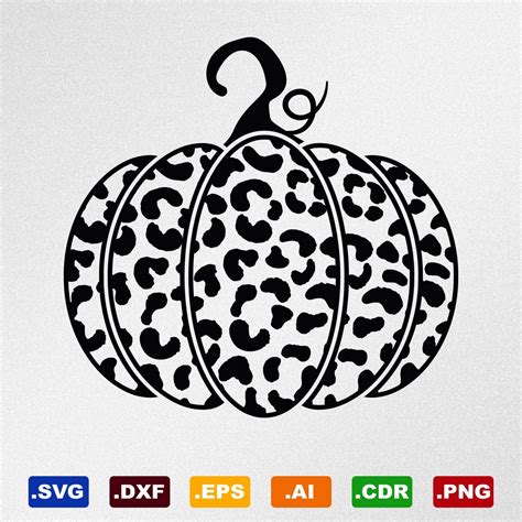 Halloween Pumpkin Leopard Print Svg Dxf Eps Ai Cdr Vector Etsy