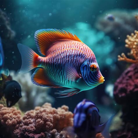 Premium AI Image | tropical fish swimming underwater