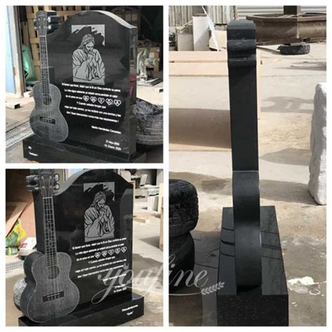 High Quality Black Granite Guitar Headstone for Sale MOKK-933 - YouFine ...