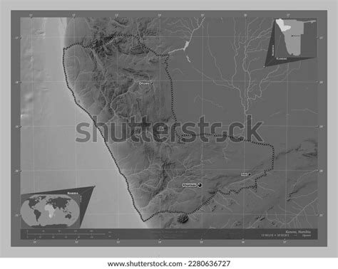 Kunene Region Namibia Grayscale Elevation Map Stock Illustration ...