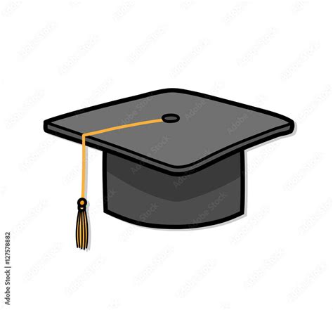 Graduation Cap Bachelor Hat Education A Hand Drawn Vector Cartoon