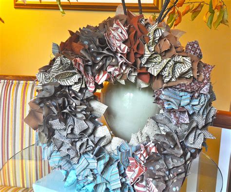 Repurposed Fabric Wreath A Great Diy Project 2012 10 Repurposed