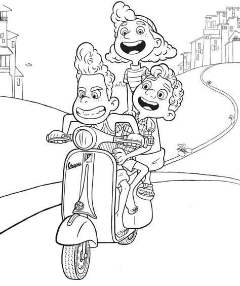 Characters in Luca Coloring Page - Free Printable Coloring Pages for Kids