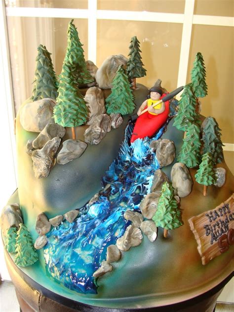 Cake Talk A Cake For A Kayaker Kayak Cake Waterfall Cake Themed Cakes