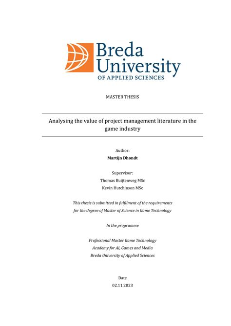 Pdf Analysing The Value Of Project Management Literature In The Game