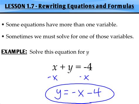 17 Rewriting Equations And Formulas Ms Zeilstras Math Classes