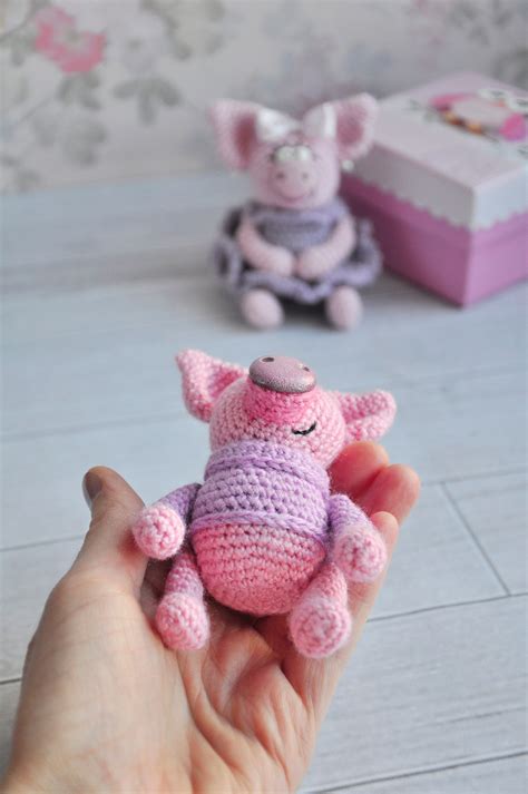 Cute Little Crochet Pink Pig Ts Piggy Pig Decor Amigurumi Etsy