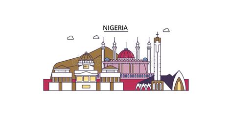 Niger Tourism Landmarks, Vector City Travel Illustration Stock Vector - Illustration of nation ...