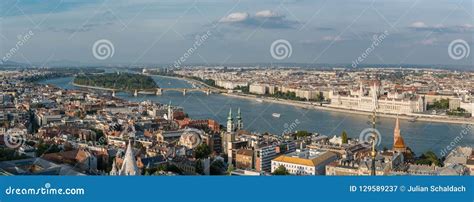 Aerial Panorama Of Margaret Island Budapest Hungary Stock Image