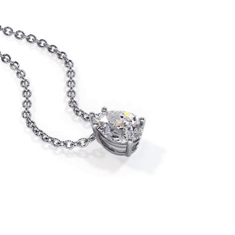 Pendentif Promesse Diamant Taille Poire En Or Ou Platine