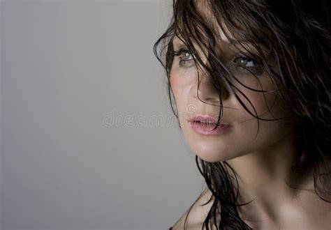Beautiful Wet Brunette Stock Photo Image Of Portrait