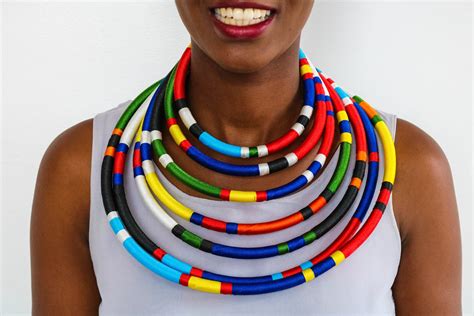 African Choker Necklacestatement Necklace Tribal Necklace Etsy