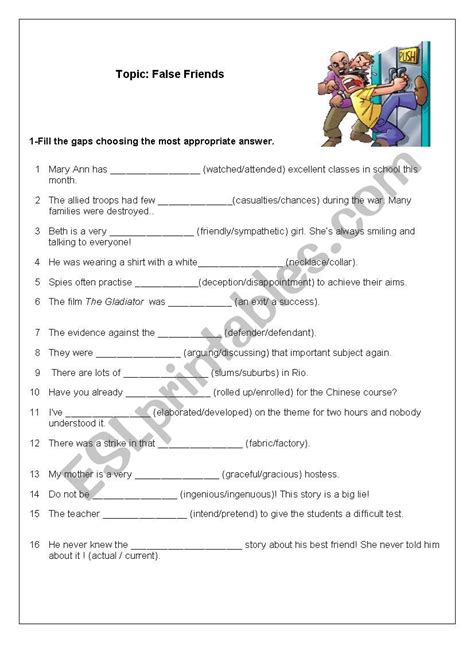 False Friends Esl Worksheet By Rodegheri