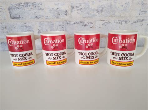 Vintage Carnation Hot Cocoa Mix Ceramic Mug Hot Chocolate Cups Vintage Advertisement Nestle Etsy