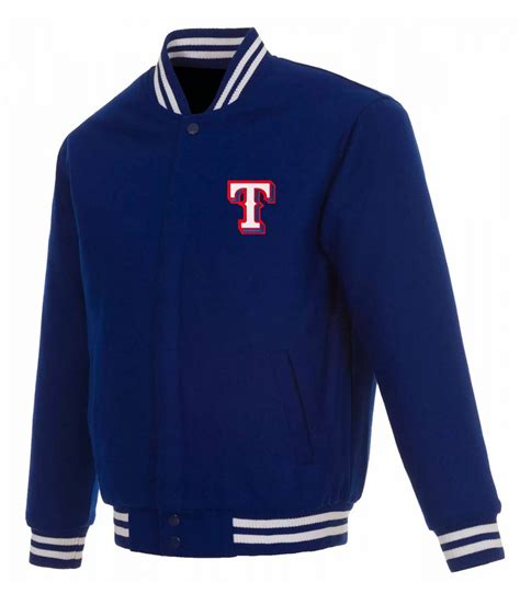 Mlb Varsity Texas Rangers Royal Blue Wool Jacket Jacket Makers