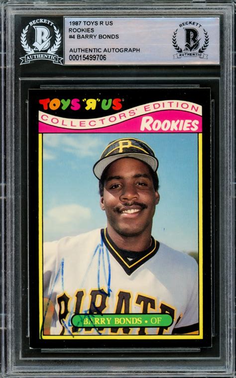 Barry Bonds Autographed Signed Topps Toys R Us Rookie Card