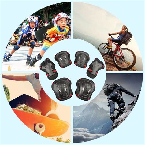 Helmet With 6pcs Elbow Knee Wrist Pads Outdoor Skating Skateboard